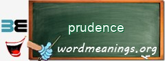 WordMeaning blackboard for prudence